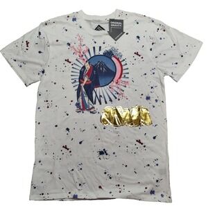 Original Gravity OSAKA SAMURIA Men Large White Splatter T-Shirt NEW